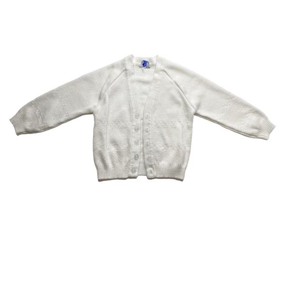 Julius Berger Ivory Crochet Long Sleeve Cardigan Sweater - Toddler Vintage - Picture 1 of 8
